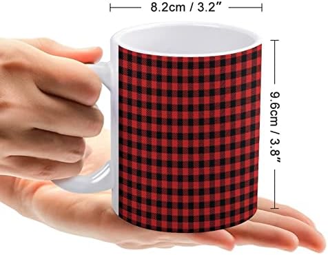 Buffalo carouri roșu carouri alb ceramice cafea halbă imprimate modele cești de ceai cu mâner 330ml
