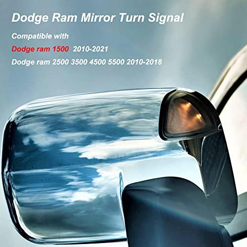 Choujio LED oglindă laterală de întoarcere Lumini de semnal compatibile cu Dodge RAM 1500 2500 3500 4500 5500 2010-2018, înlocuiți