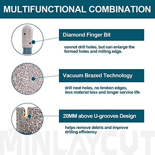 MINLAYCUT Diamond Core burghie set-25/35/50/65 / 100mm+25F+SDS țiglă gaura Saw Kit pentru porțelan Placi ceramice granit marmura