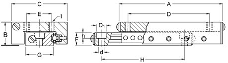 Del-Tron Precision, Inc. 38 mm x 254 mm, cursă 200 mm, ansambluri glisante cu role încrucișate-Metric