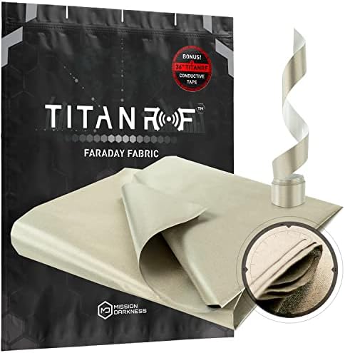 Titanrf Faraday Fabric Kit include 44 w x 36 l țesătură Titanrf + 36 l Titanrf Banda + instrucțiuni. SHIELDS MATERIALE DIVERTIVE