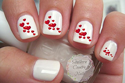 Valentine Red Hearts 2 unghii de unghii