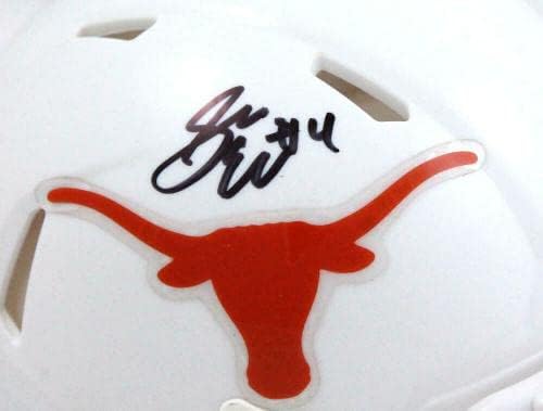 Sam ehlinger autografat Texas Longhorns Speed Mini casca * lumina - JSA W * Negru-autografate Colegiul mini căști