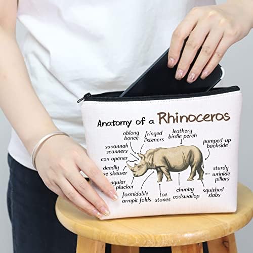 Rhinoceros Cosmetic Makeup Geanta Rhino Lover Cadomie Anatomie a unui Rhinoceros Machiaj Puț de fermoar pentru fete fetele