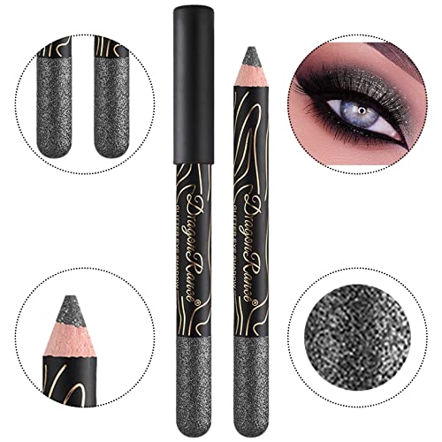 Xiahium Glitter Eyeshadow & amp; Eyeliner creion Shimmer de lungă durată Ușor de colorat Smooth 2 în 1 colorat ochi machiaj