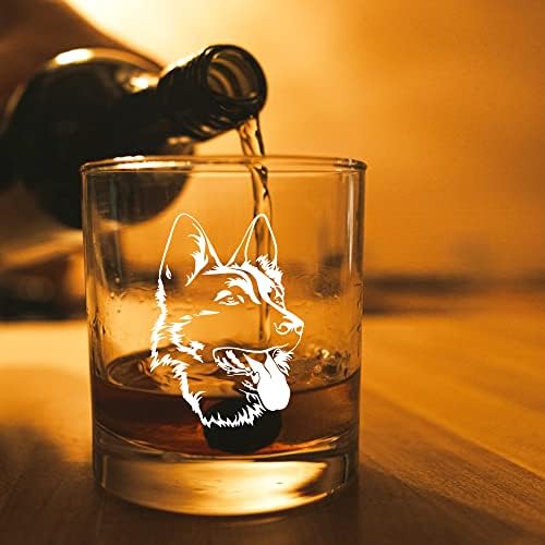 AGMdesign pahar de whisky ciobanesc German, cadou iubitor de câini pentru el, soț, tată, bunic, pahar Ciobanesc, cadou iubitor