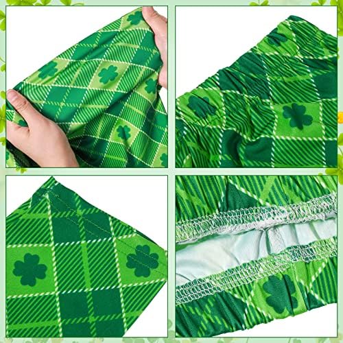3 perechi Ziua Sf. Patrick, fetele întinse Leggings irlandez trifoi shamrocks verde trifoi casual copii jambiere pantaloni