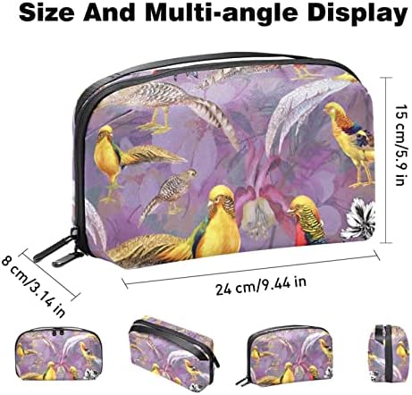 Acuarelă Elegant animale păsări Violet electronice Organizator, cablu cablu stocare sac impermeabil pentru acasă călătoresc,