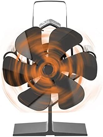 GaYouny .Soba de lemn negru 6 ventilatoare de căldură cu un ventilator silențios în cald cu termometru Magnetic Alumini Beatirce