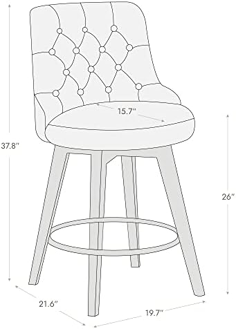 Watson & amp; Whitely moderne scaune de Bar pivotante, Tesatura de performanță tapițate contra înălțime scaune de Bar cu spate,