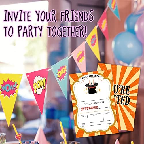 Carduri de invitație de naștere LWBEO, invitații la petrecerea spectacolelor magice, copii pentru copii la mulți ani decorațiuni