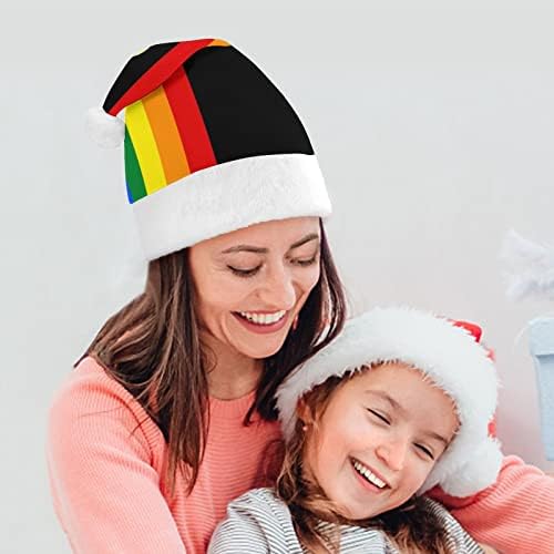 Gay LGBT Bear Flag Pălărie de Crăciun de pluș pălării de Moș Crăciun obraznice și drăguțe, cu margine de pluș și căptușeală