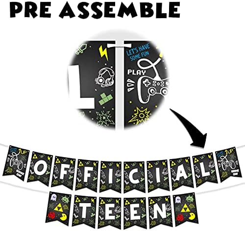 Oficial Teen Banner jocuri Video 13 Aniversare Tema Gamepad Partidul decor ponturi pentru 13 ani decoratiuni Consumabile