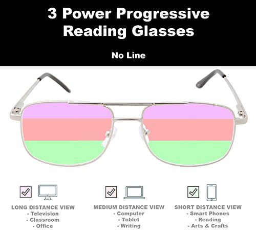 Ochelari De Lectură Progresivă Pentru Bărbați Multifocus 3 Power Tri-Focal